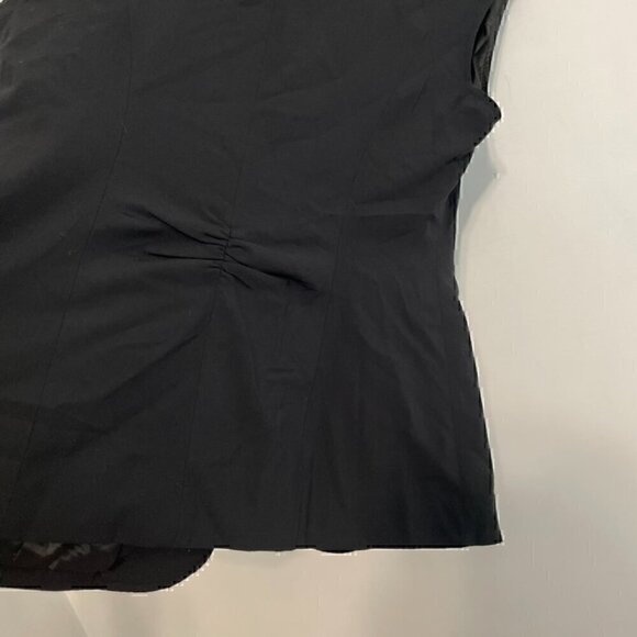 CABI Tuxedo Dinner Vest 917 Black Sleeveless Mixed Media Single Button Jacket 6 - Picture 12 of 13